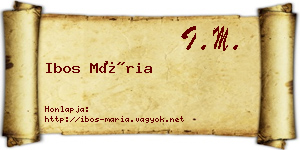 Ibos Mária névjegykártya